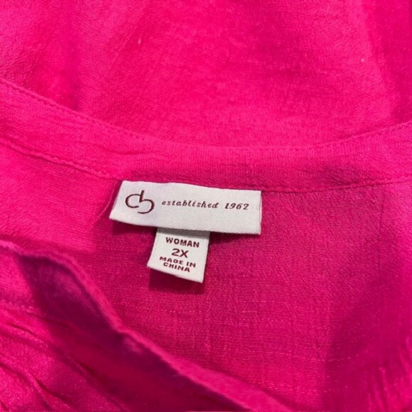 Dressbarn Pink Gauzy Fabric Blouse Size 2X - Picture 8 of 8